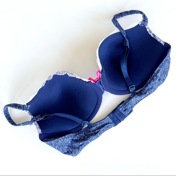La SENZA Slightly Padded Denim & Lace Push-up Bra - Picture 6 of 14
